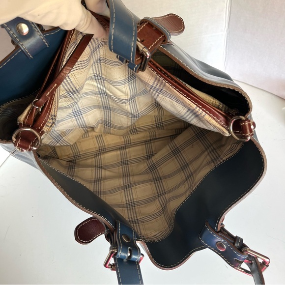 Nardelli Blue Leather Tote Bag - Picture 14 of 15